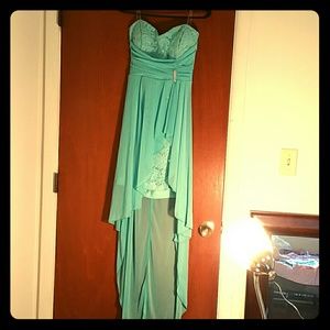 Teal\mint strapless formal dress